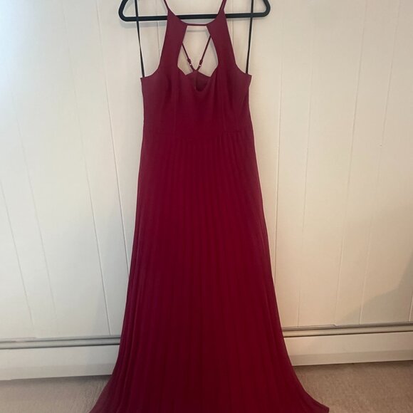 NWTs BCBGeneration Mulberry Pleated Chiffon Maxi Dress - Picture 2 of 4